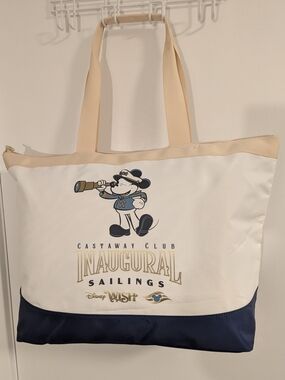 Disney Castaway Club Inaugural Sailings Beige & Navy Tote Bag 2022